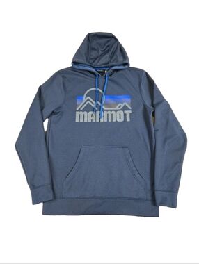 Marmot Coastal Hoodie Jacket Mens Medium Blue Retro Outdoor Mountain Hiking